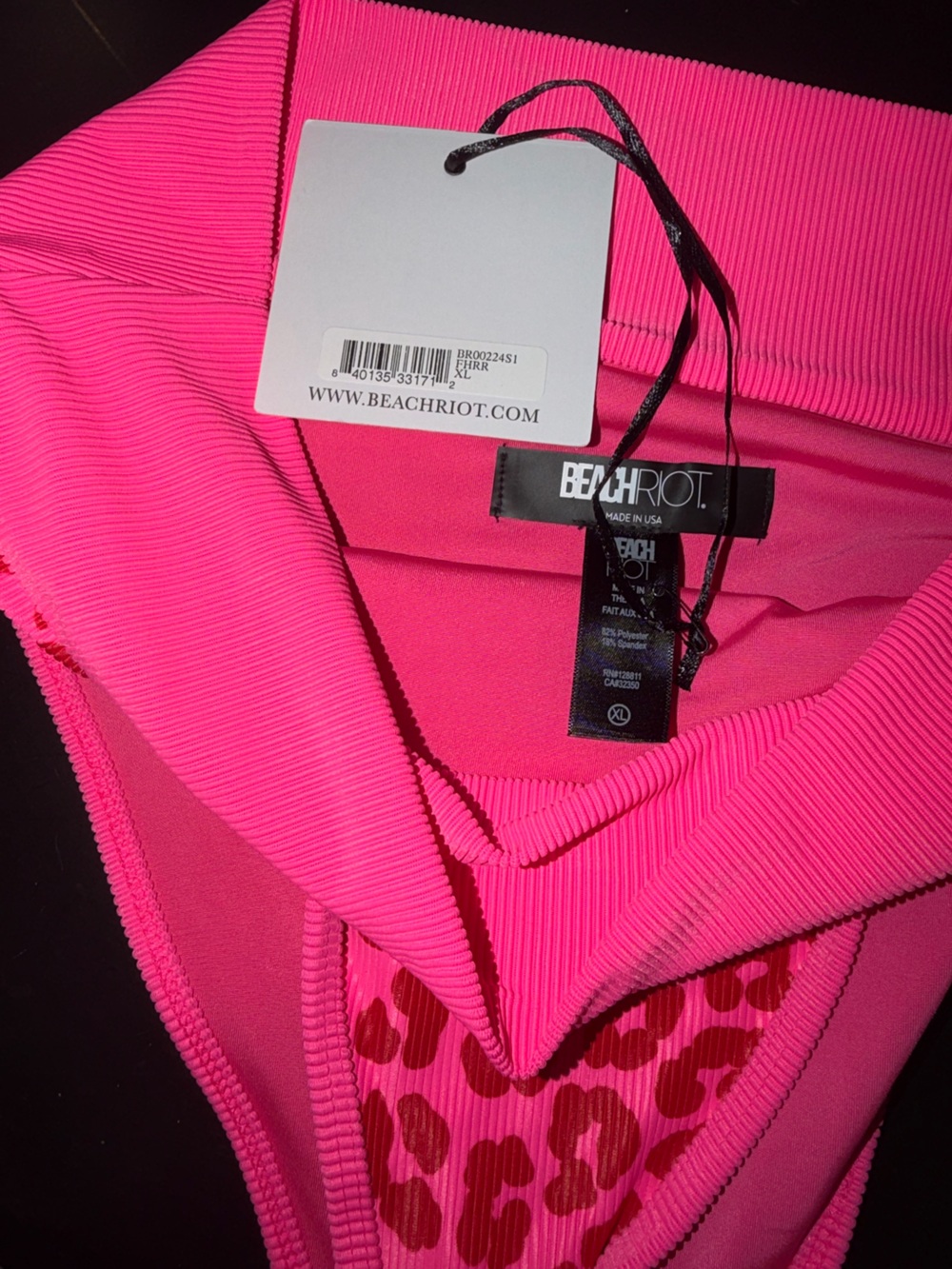 Beach Riot Neon Pink Ribbed Bikini Bottom - Picture 2 of 4
